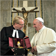 pope francis with lutheran leader